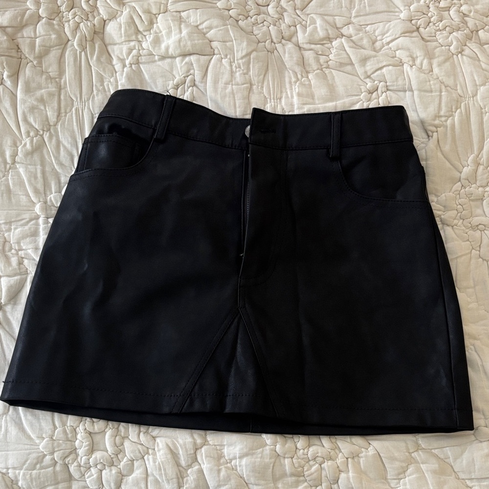 Black Leather Mini Skirt